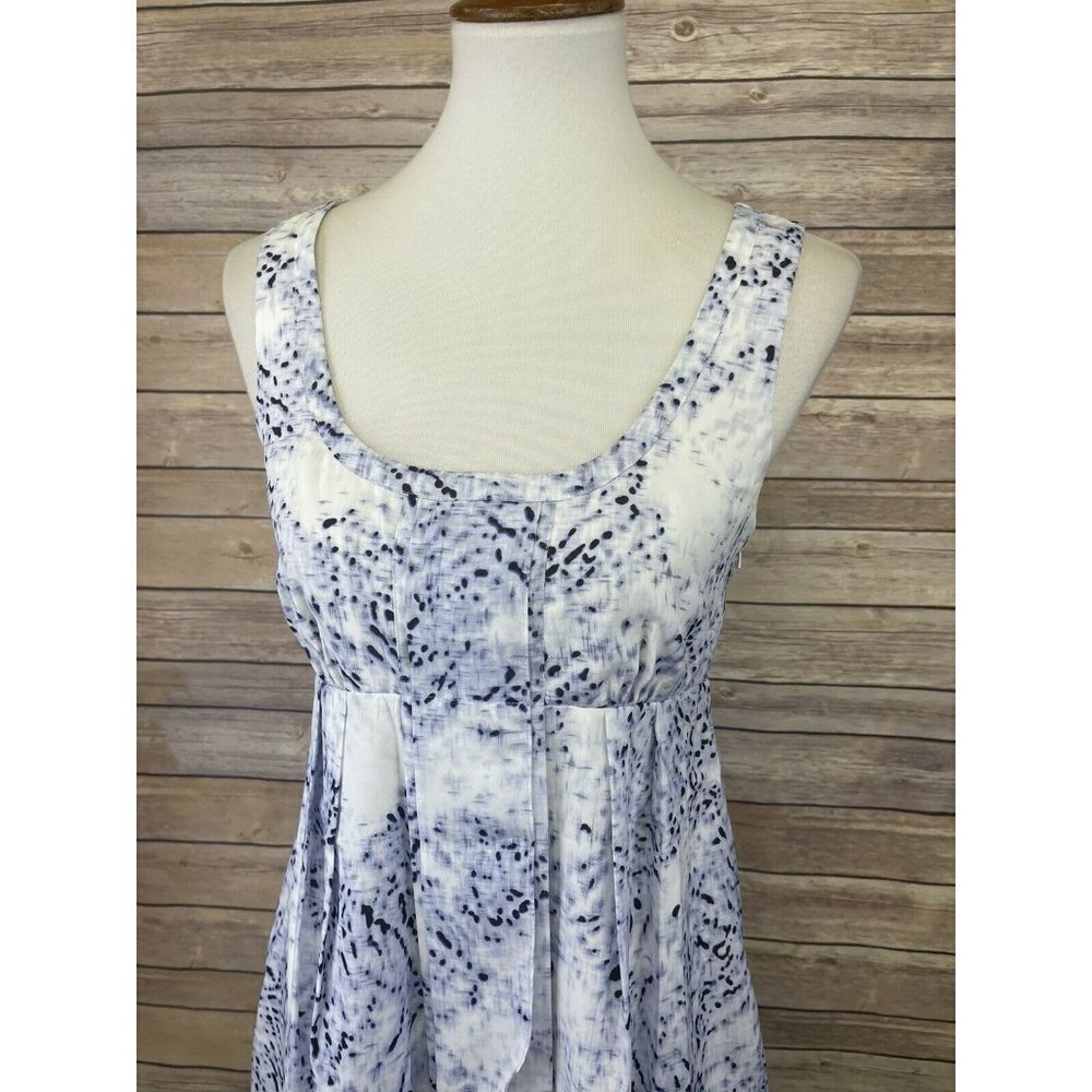Jessica Simpson Size 4 Dress Blue White Pleated Lined Size Zip Faux Wrap Style - Picture 2 of 11